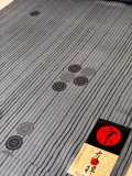 【京友禅】【1点限り】正絹おしゃれ用長襦袢反物　＜グレー縦縞にボタン＞　