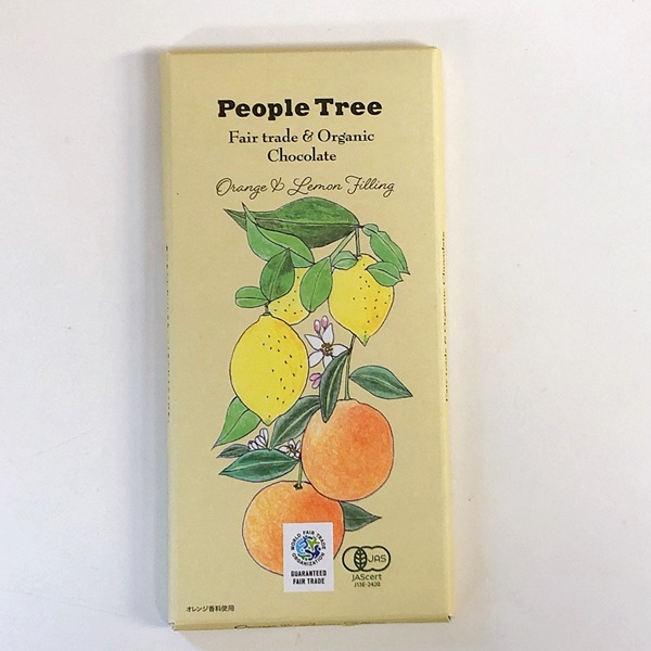 フェアトレード＆オーガニックチョコ・フィリングタイプ　オレンジ＆レモンフィリング