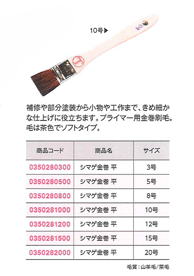 シマゲ金巻　　平１０号　３０ＭＭ　（１０本）