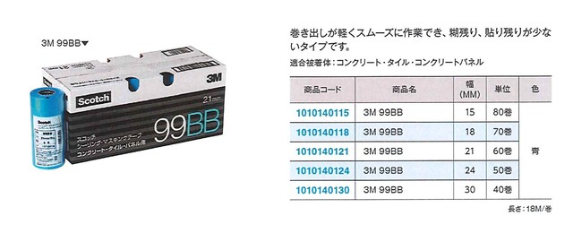 ３Ｍテープ９９ＢＢ　２４MM   　ブルー　　　クタイヨウ　　５０巻／ケース