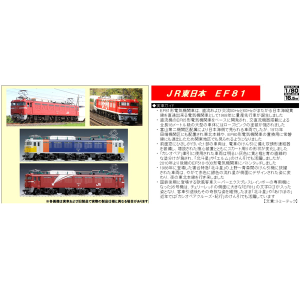 TOMIX HO-2041/HO-2534 (HO)EF81 カシオペア色（通常品/プレステージ
