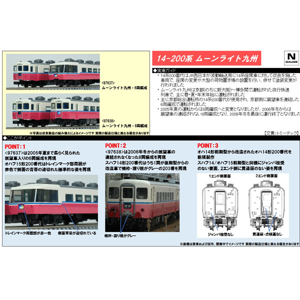 TOMIX 97637/97638 14系200番代（ムーンライト九州）6両/8両 各