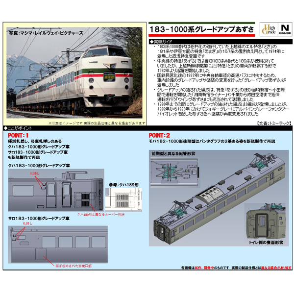 183系1000番代（グレードアップあずさ）5両基本/4両増結 各セット