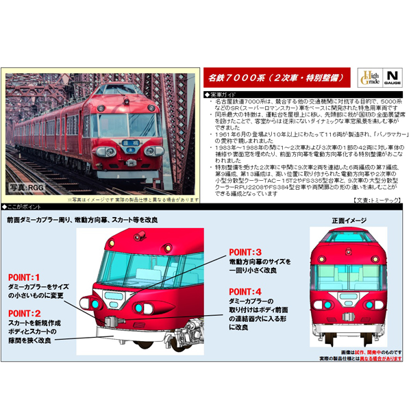 名鉄7000系パノラマカー（2次車・特別整備）6両セット