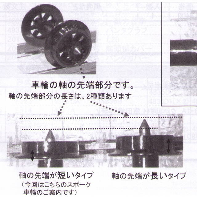 スポーク車輪（車軸短）