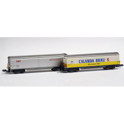 MDS-Modell MD61011 RhB(レーティッシュ鉄道) スライドバン貨車Haik-qv5161(Calanda)+Haiqq-y5162(RhBシルバー)2両セット