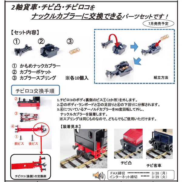 2軸貨車用ナックルカプラーセット