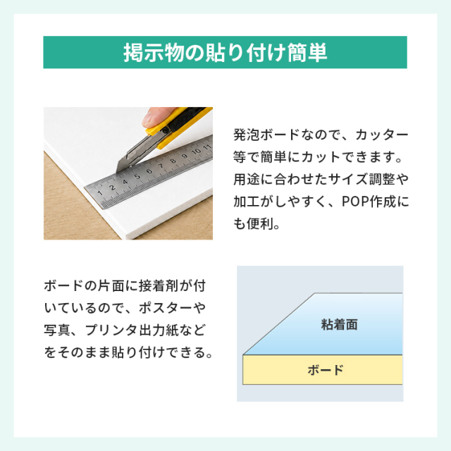 のりぴ のり 付き スチレン ボード のりパネ 7mm 厚さ B2(サイズ515×728mm