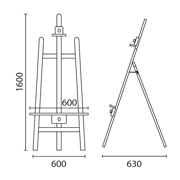 木製 Irイーゼル 11 H A1 B2 A3 B4 まで対応 ダークブラウン こげ茶 おしゃれな ディスプレイ 展示 スタンド パネルスタンド ポスタースタンド 台 看板 案内サイン 黒板 ホワイトボード メニュー 額縁 店舗 カフェ 飲食店