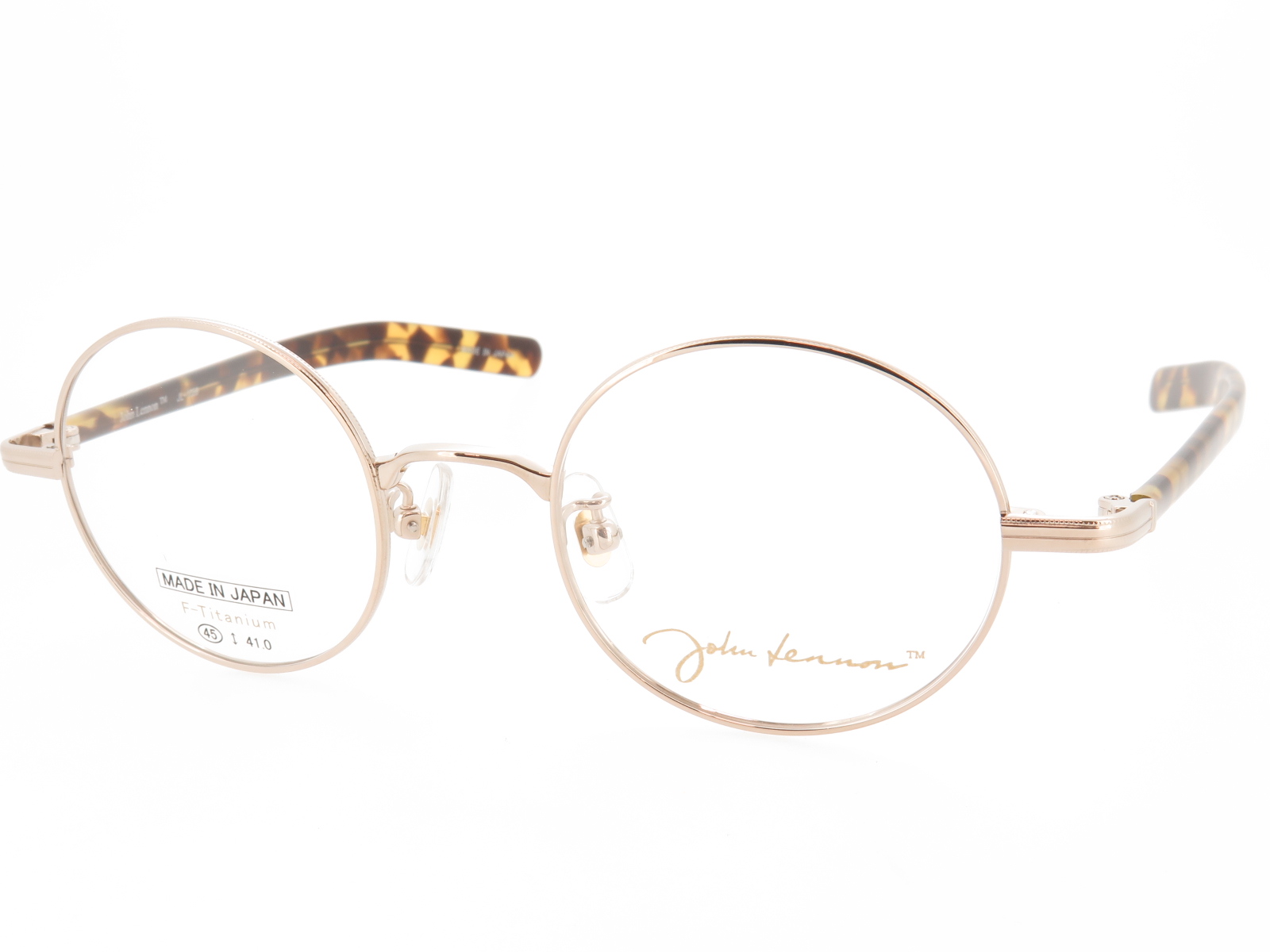 John Lennon ジョンレノン 丸型 ラウンド チタン メガネフレーム 日本製 JL1059 C1 WGP イエローデミ