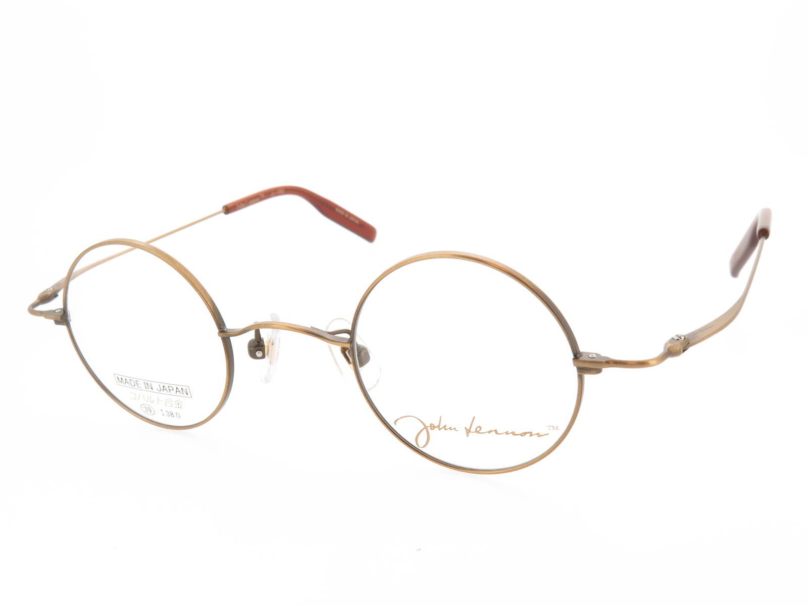 John Lennon ジョンレノン 丸型 ラウンド チタン メガネフレーム 日本製 JL1063 C3 アンティークゴールド