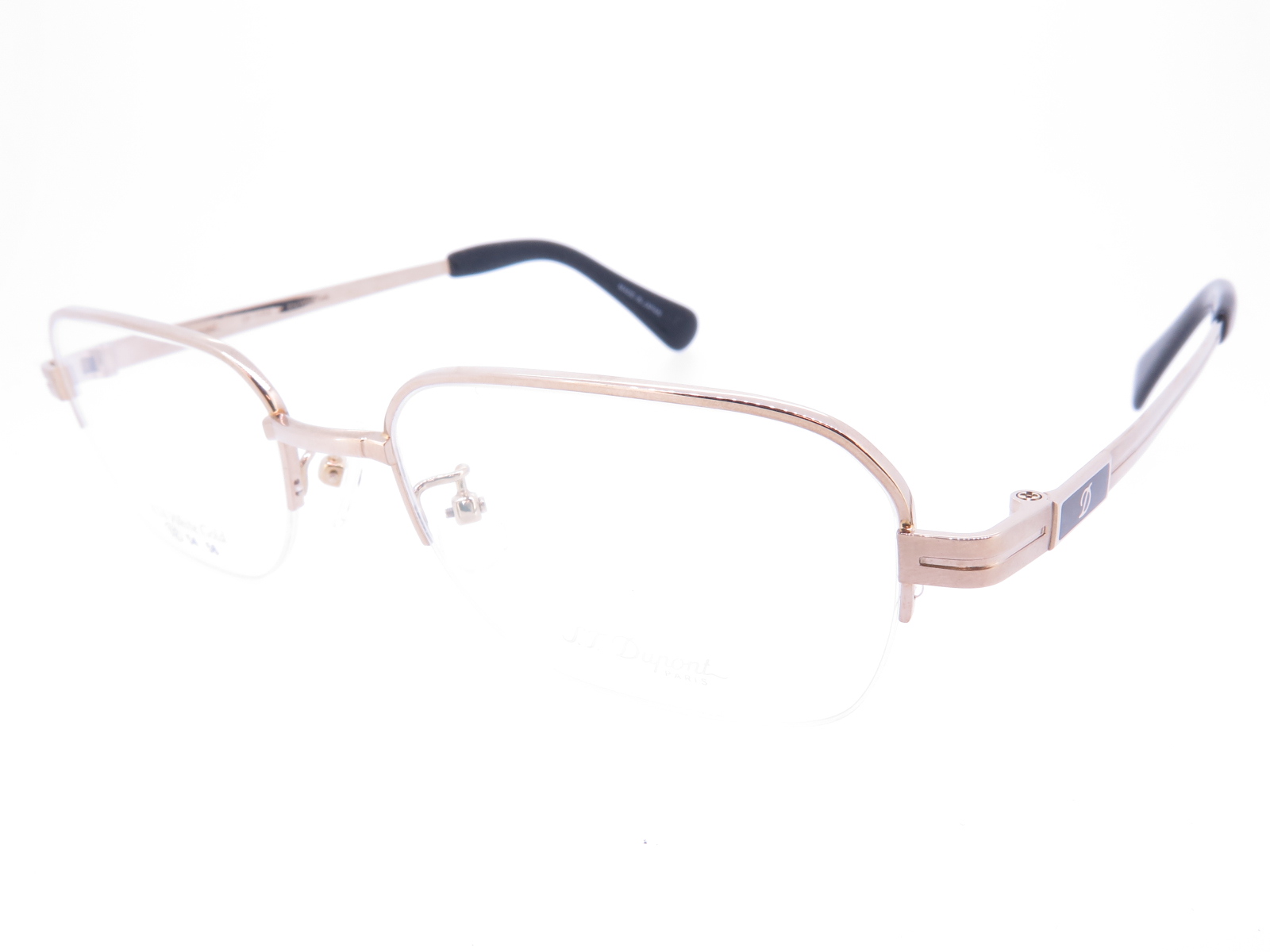 金無垢 K14WG ホワイトゴールド メンズ ハーフリム S.T.Dupont デュポン DP119W