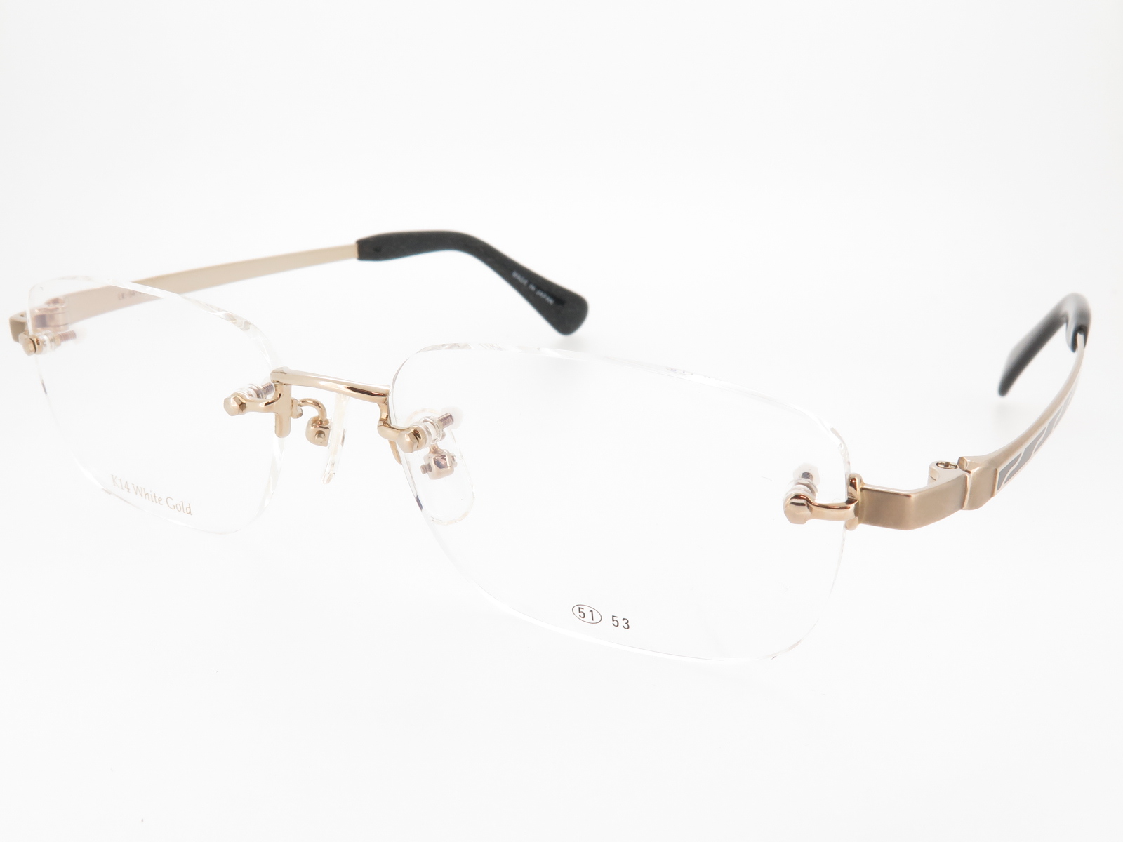 金無垢 K14WG ホワイトゴールド メンズ リムレス 縁なし LK341W