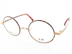 生粋 丸型 一山 メタルフレーム 七宝飾り チタン フルリム TK-804 Col.2