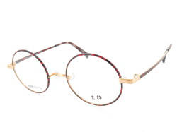 生粋 丸型 一山 メタルフレーム 七宝飾り チタン フルリム TK-804 Col.4