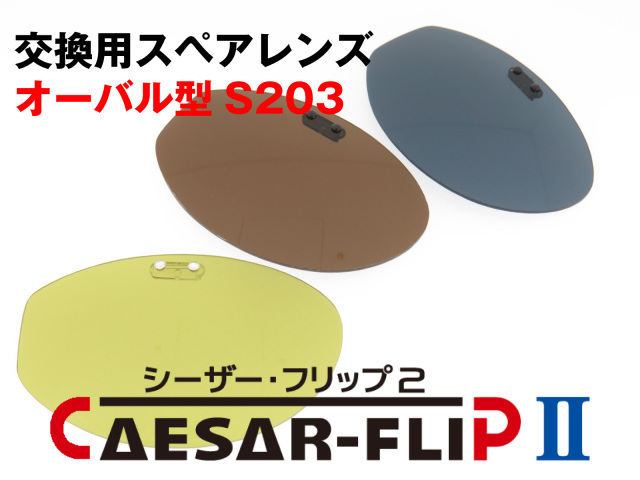 加工済み 交換用スペアレンズ Caesar Flip2 前掛け 偏光サングラス オーバル型 S3