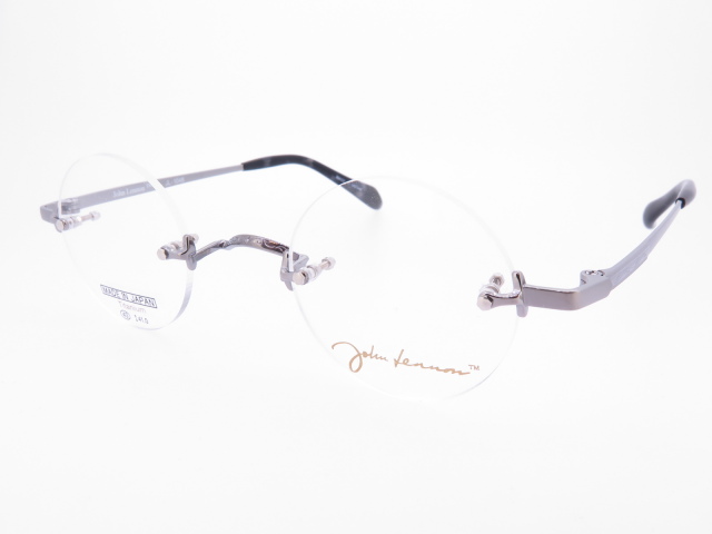 John Lennon ジョンレノン チタン 丸型 縁なし メガネフレーム 日本製 Jl1048 Col 1 シルバーグレー