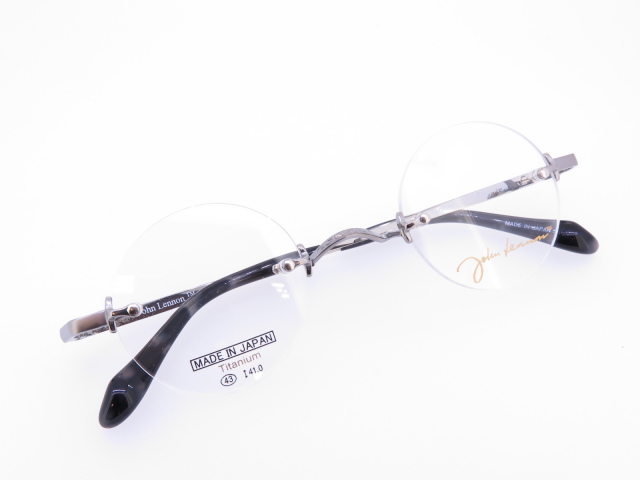 John Lennon ジョンレノン チタン 丸型 縁なし メガネフレーム 日本製 Jl1048 Col 1