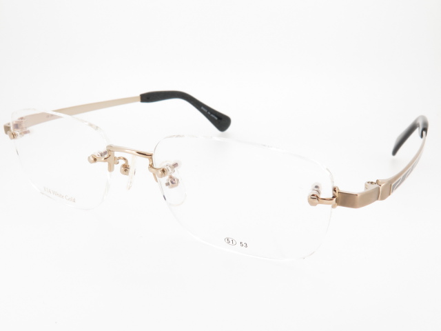 金無垢 K14WG ホワイトゴールド メンズ リムレス 縁なし LK341W