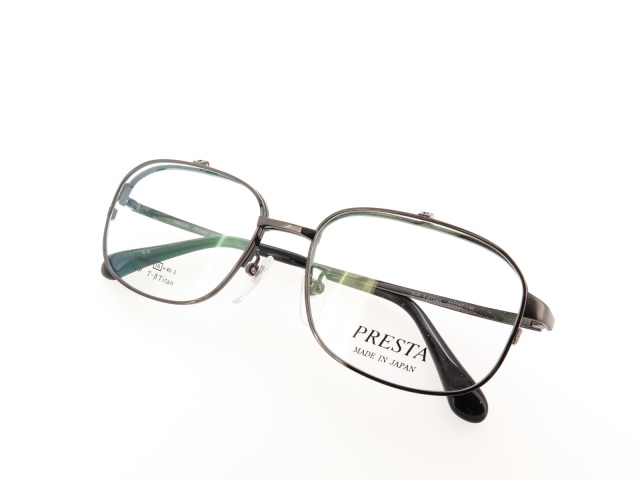 単式跳ね上げ メガネ メンズ 日本製 チタンフレーム PRESTA PS5028 Col.3