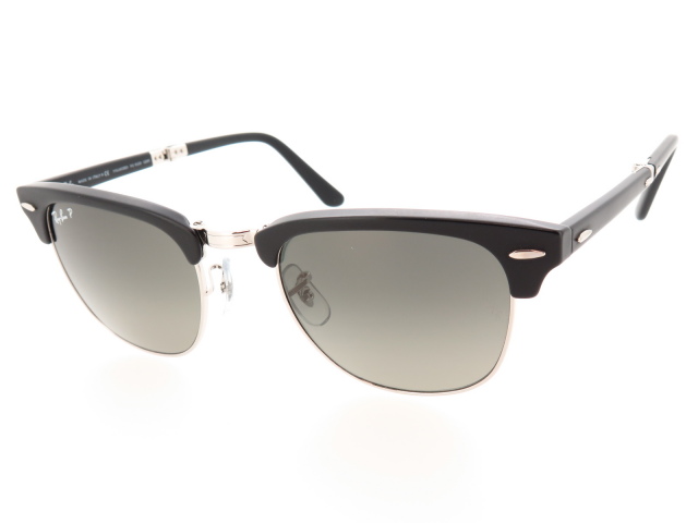 Ray-Ban RB 2176 偏光サングラス CLUBMASTER FOLDING Sunglasses in Black and G-15 Green