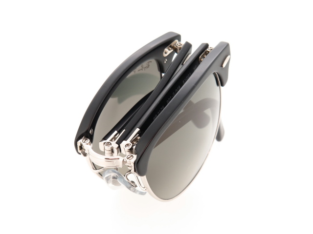 Ray-Ban RB 2176 偏光サングラス CLUBMASTER FOLDING Sunglasses in Black and G-15 Green