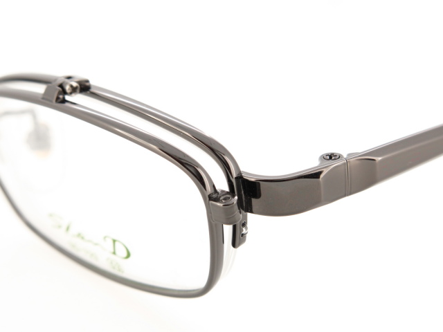 複式跳ね上げ メガネ スクエア型 日本製 チタンフレーム スレンディー