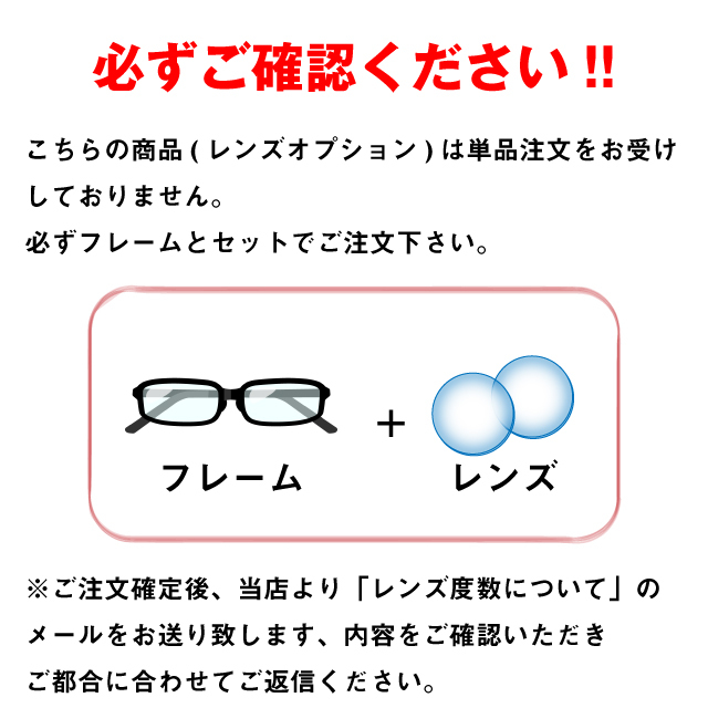 レンズオプション 屈折率1.74 非球面 度付プラスチックレンズ 2枚一組
