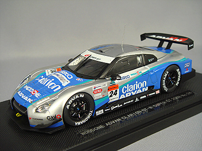 エブロ 1/43 ウッドワン アドバン クラリオン GT-R 2008 スーパーGT500 #24 J-P.オリベイラ/荒聖治