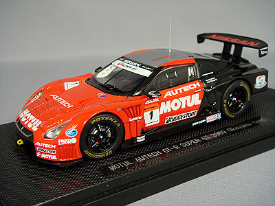 エブロ 1/43 モチュール オーテック GT-R スーパーGT500 2009 テストカー #1 レッド/ブラック