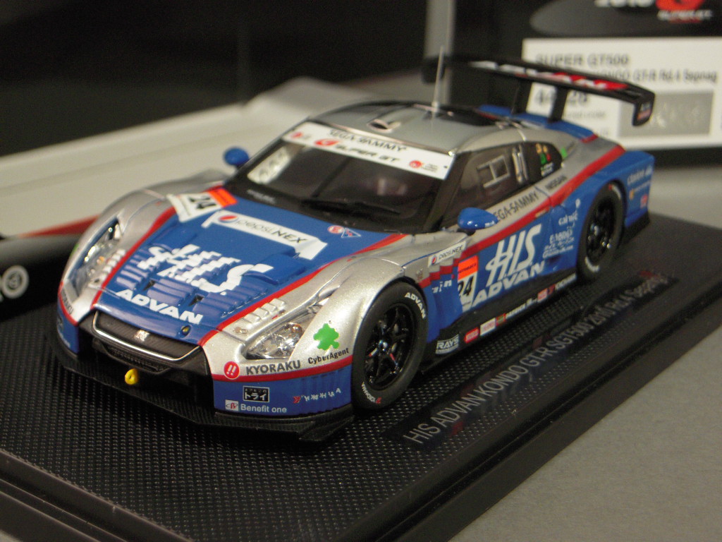 エブロ 1/43 HIS アドバン コンドー GT-R 2010 スーパーGT500 セパン #24 J.P.デ.オリベイラ/安田裕信