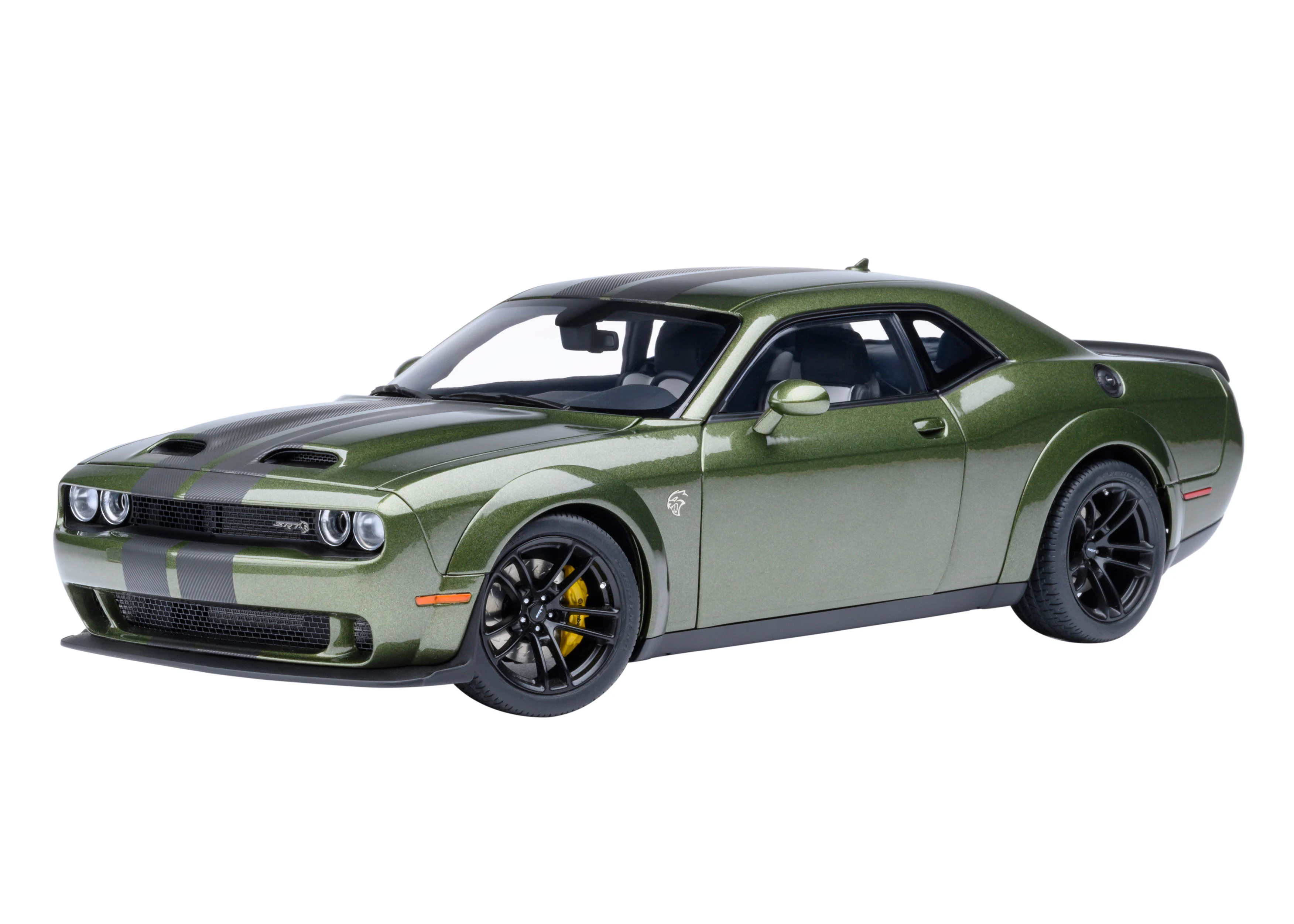 オートアート コンポジット 1/18 ダッジ チャレンジャー SRT ジェイルブレイク 2022 メタリックグリーン／カーボンブラックストライプ (F8 GREEN)