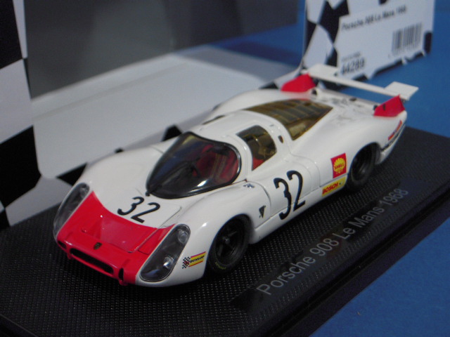 エブロ 1/43 ポルシェ 908 ルマン 1968 #32 ホワイト/レッド G.Mitter / V.Elford