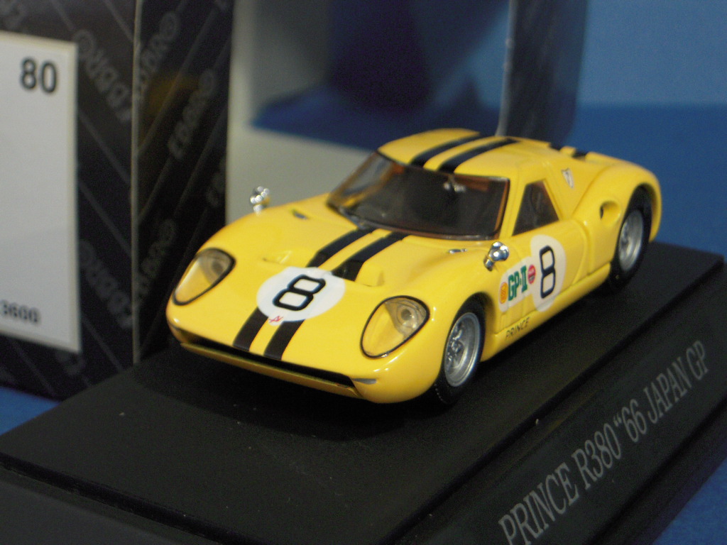 【絶版品】エブロ1/43 プリンス Ｒ380黄 ＃8日本ＧＰ’66