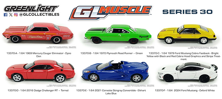 【チェイスカー】グリーンライト 1/64 グリーンライト 【ザマック仕様入り】マッスル シリーズ30 1BOX 6台入