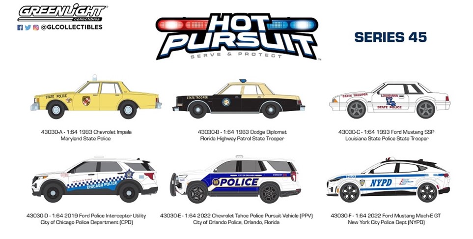【チェイスカー】グリーンライト 1/64 【ザマック仕様入り】Hot Pursuit シリーズ 45 1BOX 6台入
