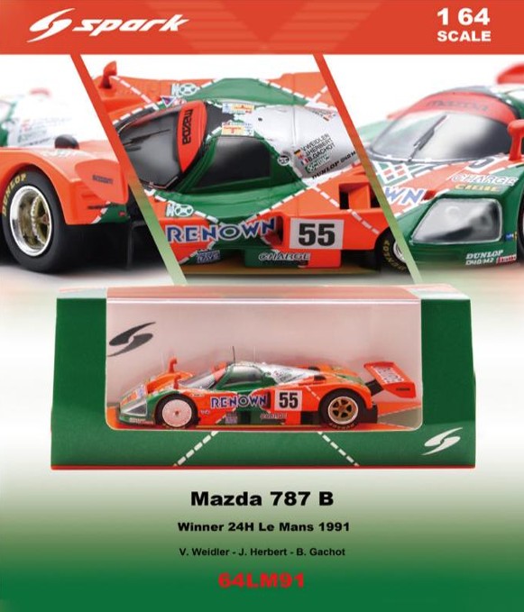 予約品】 スパーク 1/64 マツダ 787B 1991 ルマン24H ウィナー #55 V