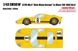 【予約品】 アイドロン 1/43 GT40 Mk.2 "アランマンレーシングチーム" 1966 ルマン24H #8 イエロー