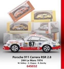 【予約品】 スパーク 1/64 ポルシェ 911 カレラ RSR 2.8 1974 ルマン24H #67 W.Vollery / E.Chapus / R.Dorchy