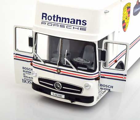 CMR メルセデス O317 レーストランスポーター 　ロスマンズ　ポルシェ CMR 1/18 メルセデスベンツ O317 レーストランスポーター