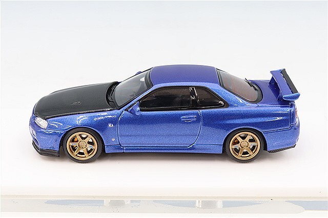 1/64 GT-R R34 & R35 佛山展会限定マグネットエンジン付 可脱着 MOTORHELIX 1/64 日産 スカイライン GT-R (R34) V-SPEC II