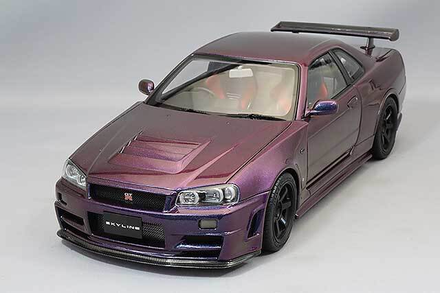 1/24 R34スカイラインGT-R ミッドナイトパープルⅢ プラモデル完成品 1/18 ニスモ R34 GT-R Z-tune （ミッドナイトパープルIII