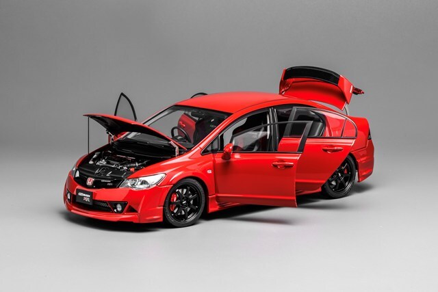 MOTORHELIX 1/18 ホンダ シビック タイプR (FD2) MUGEN RR ミラノレッド