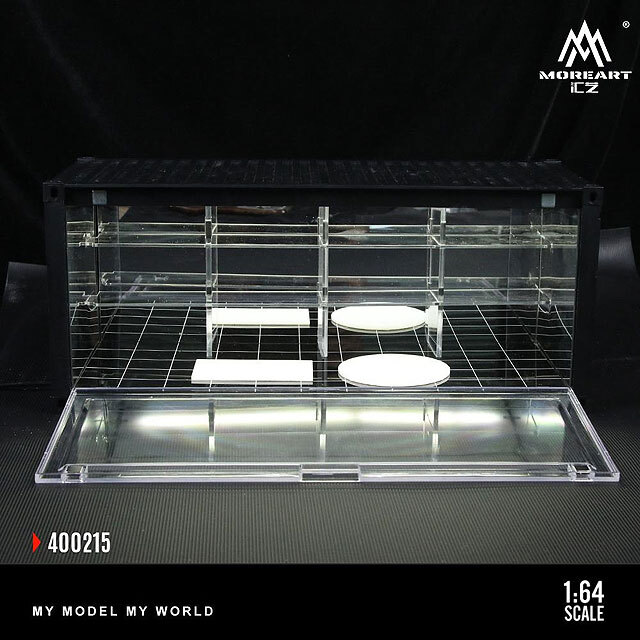 MoreArt 1/64ミニカー用コンテナ型ディスプレイケース LED照明付