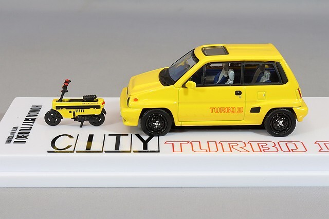 イノモデル 1/64 ホンダ シティ ターボII イエロー モトコンポ付属