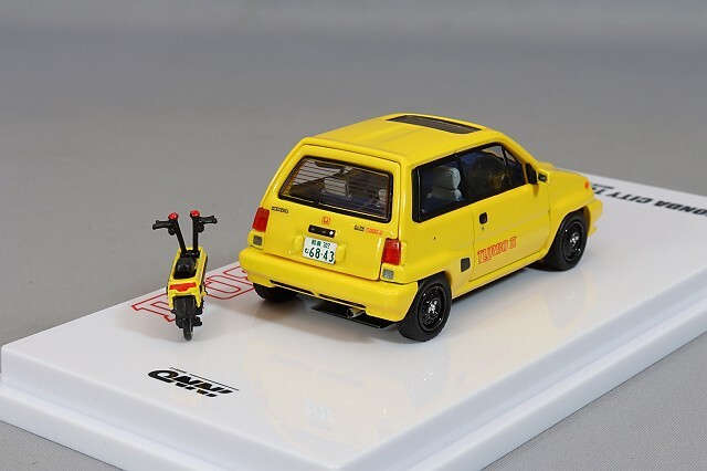 イノモデル 1/64 ホンダ シティ ターボII イエロー モトコンポ付属
