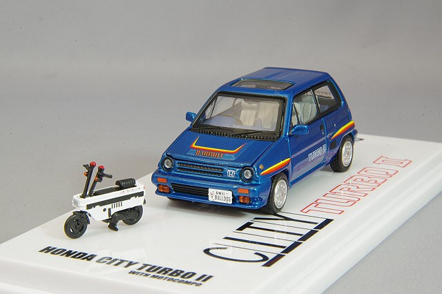 イノモデル 1/64 ホンダ シティ ターボII ブルー モトコンポ