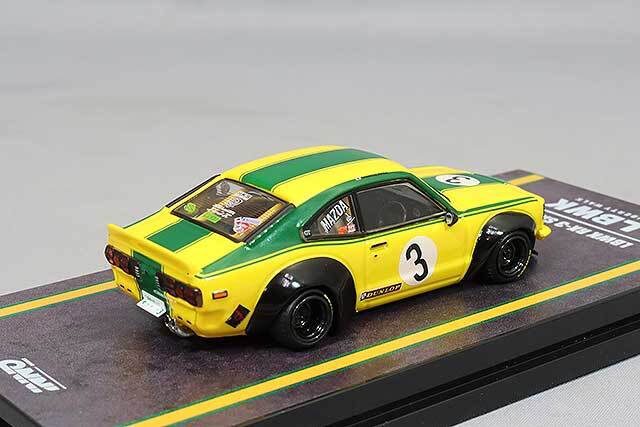 イノモデル 1/64 LB-WORKS マツダ RX3 サバンナ イエロー/グリーン #3