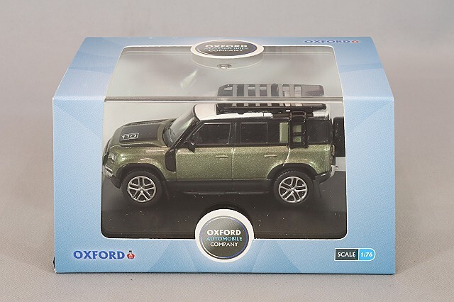 スケールクローラー　ディフェンダー110　1/10　&　メタルバンパーセット OXFORD 1/76 ニュー ランドローバー ディフェンダー 110 パンゲアグリーン