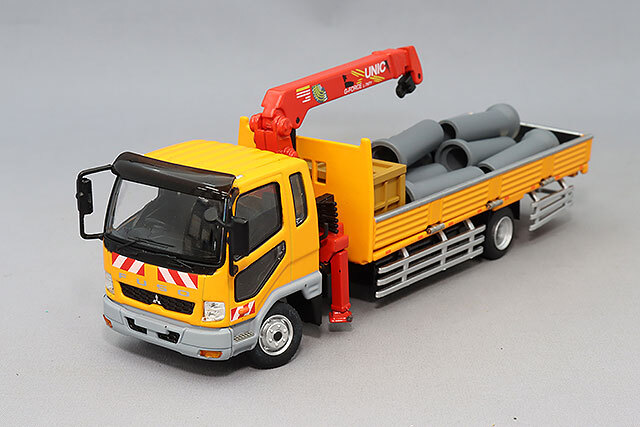 GCD 1/64 三菱 FUSO ファイター (1024) イエロー クレーン & セメント